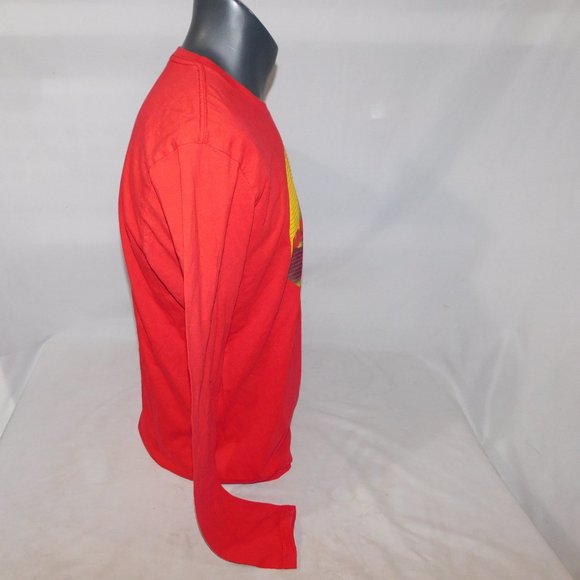 Oakley Mens L Red Long Sleeve Wave Circle Graphic crew neck Long Sleeve T Shirt - Picture 5 of 6